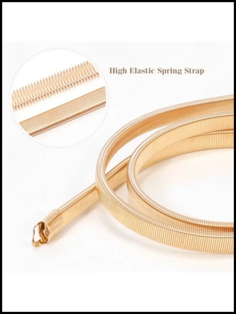 VONMELLI Skinny Metal Waist Belt for Dresses Stretch Thin Belt